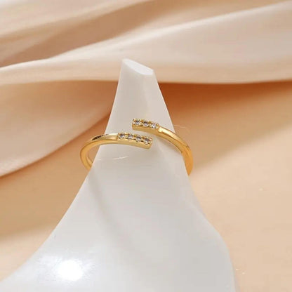 Exquisite Zircon Open Design Adjustable Ring