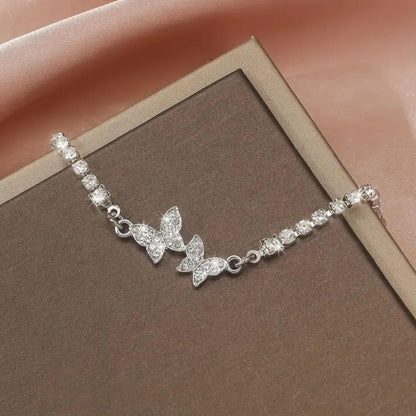 Exquisite Zirconia Butterfly Charm Bracelet