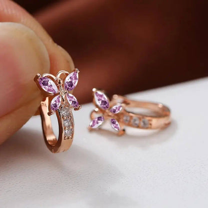 Exquisite Zirconia Butterfly Earrings