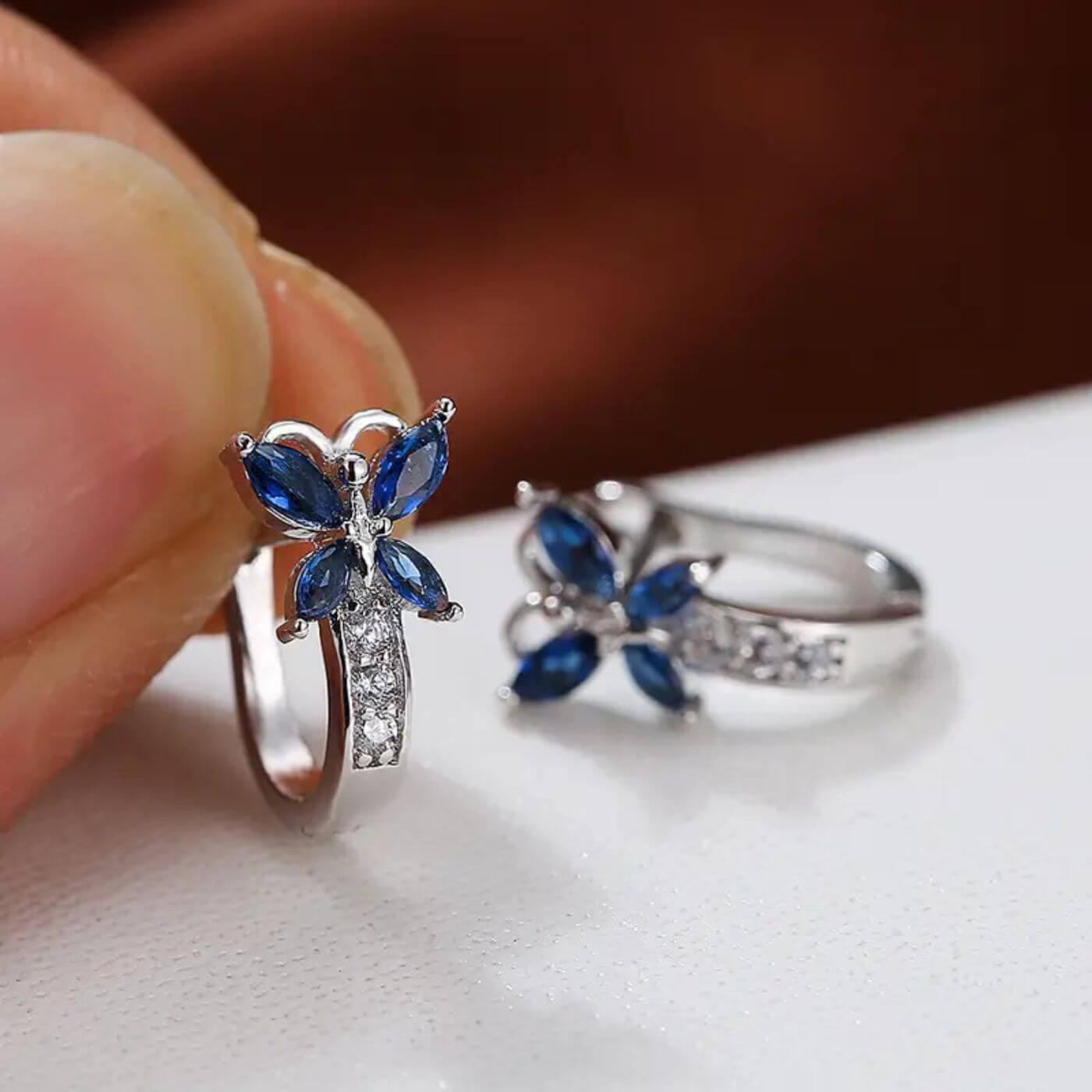 Exquisite Zirconia Butterfly Earrings