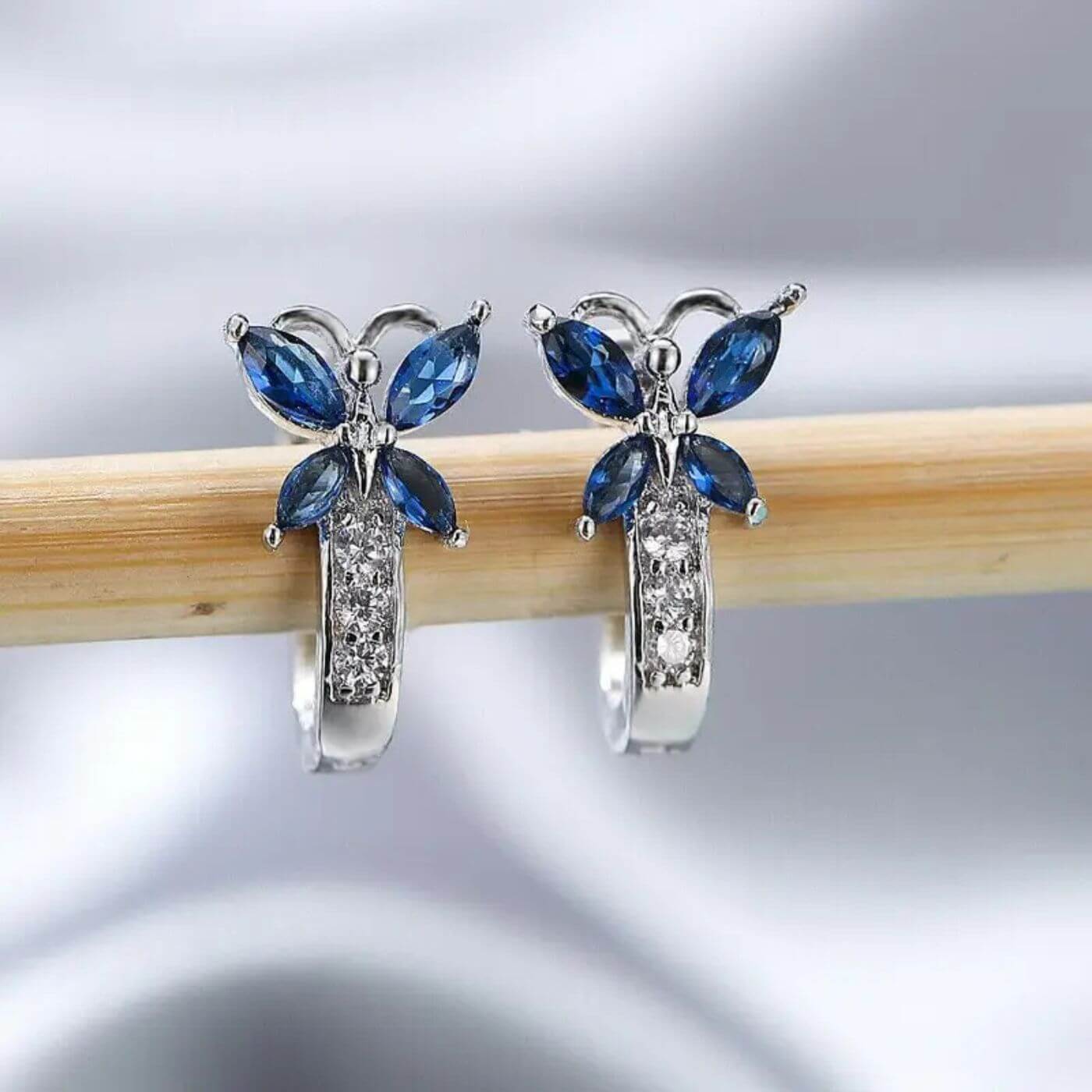 Exquisite Zirconia Butterfly Earrings
