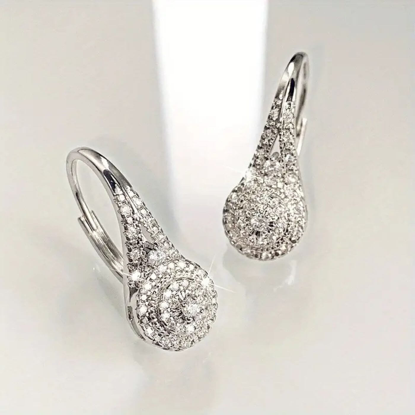 Exquisite Zirconia Cluster Drop Earrings