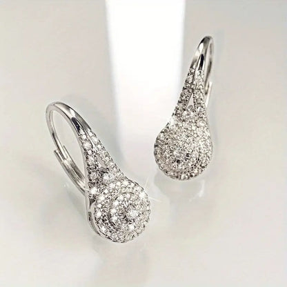 Exquisite Zirconia Cluster Drop Earrings