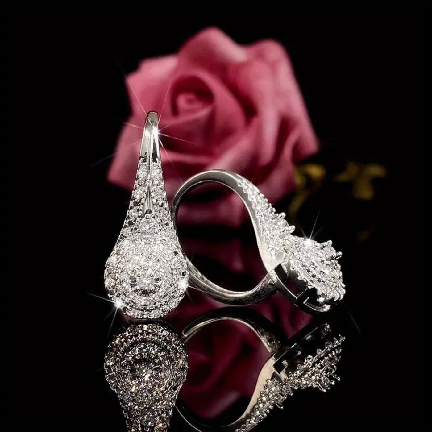 Exquisite Zirconia Cluster Drop Earrings