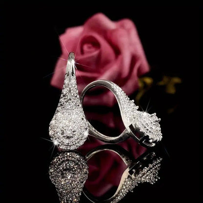 Exquisite Zirconia Cluster Drop Earrings