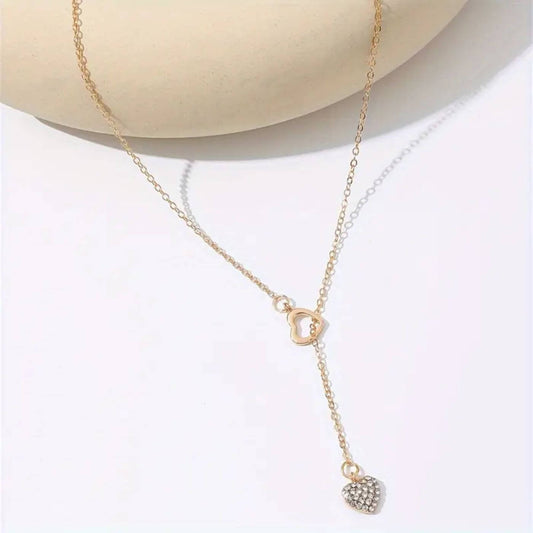 Exquisite Zirconia Double Heart Necklace