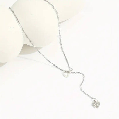 Exquisite Zirconia Double Heart Necklace