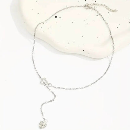 Exquisite Zirconia Double Heart Necklace