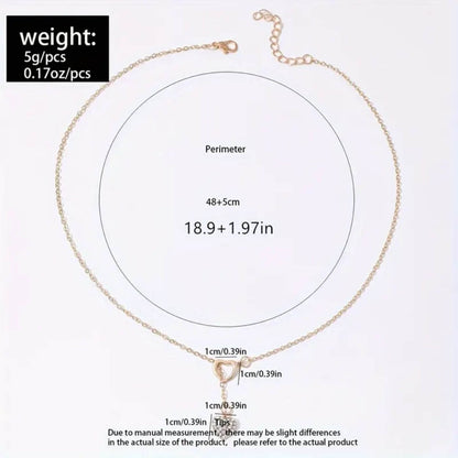 Exquisite Zirconia Double Heart Necklace