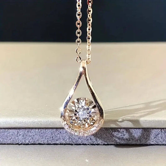 Exquisite Zirconia Drop Pendant Necklace