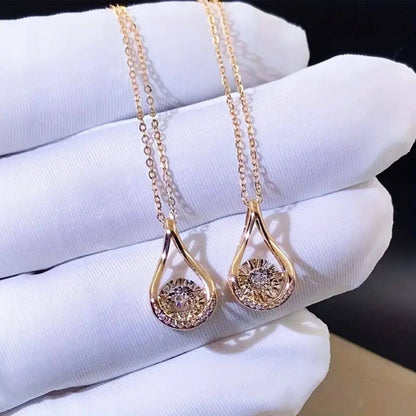 Exquisite Zirconia Drop Pendant Necklace