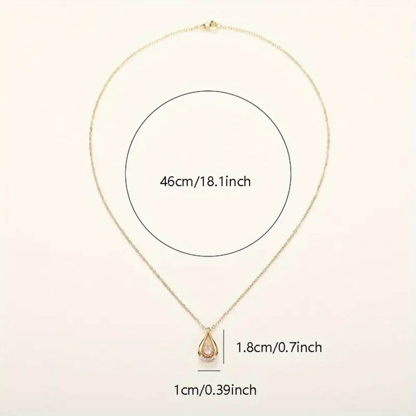 Exquisite Zirconia Drop Pendant Necklace