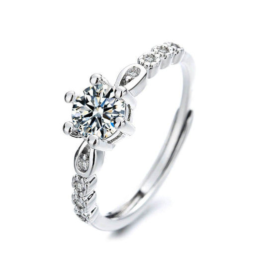 Exquisite Zirconia Adjustable Floral Accent Ring