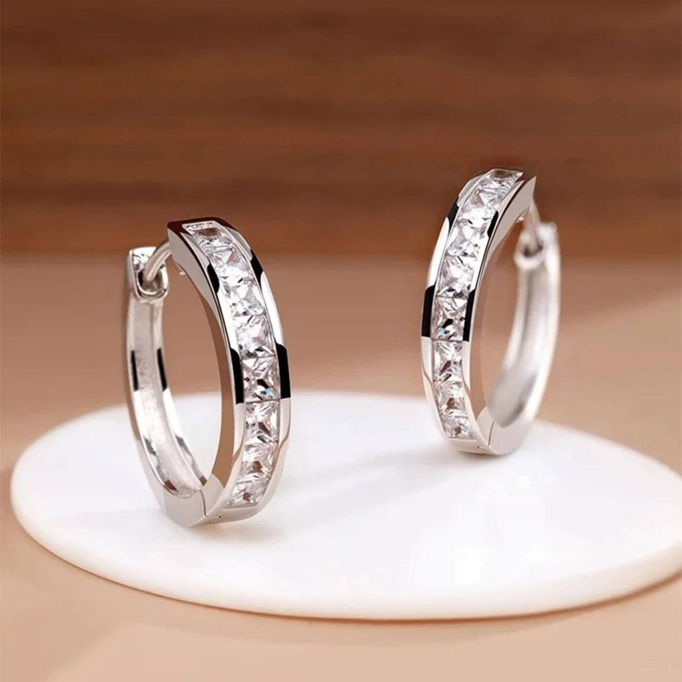 Exquisite Zirconia Hoop Earrings