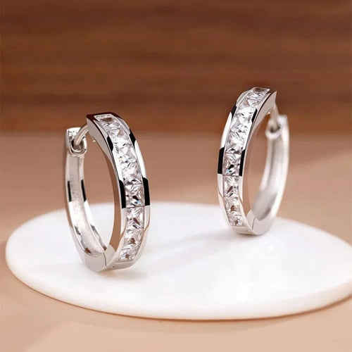 Exquisite Zirconia Hoop Earrings