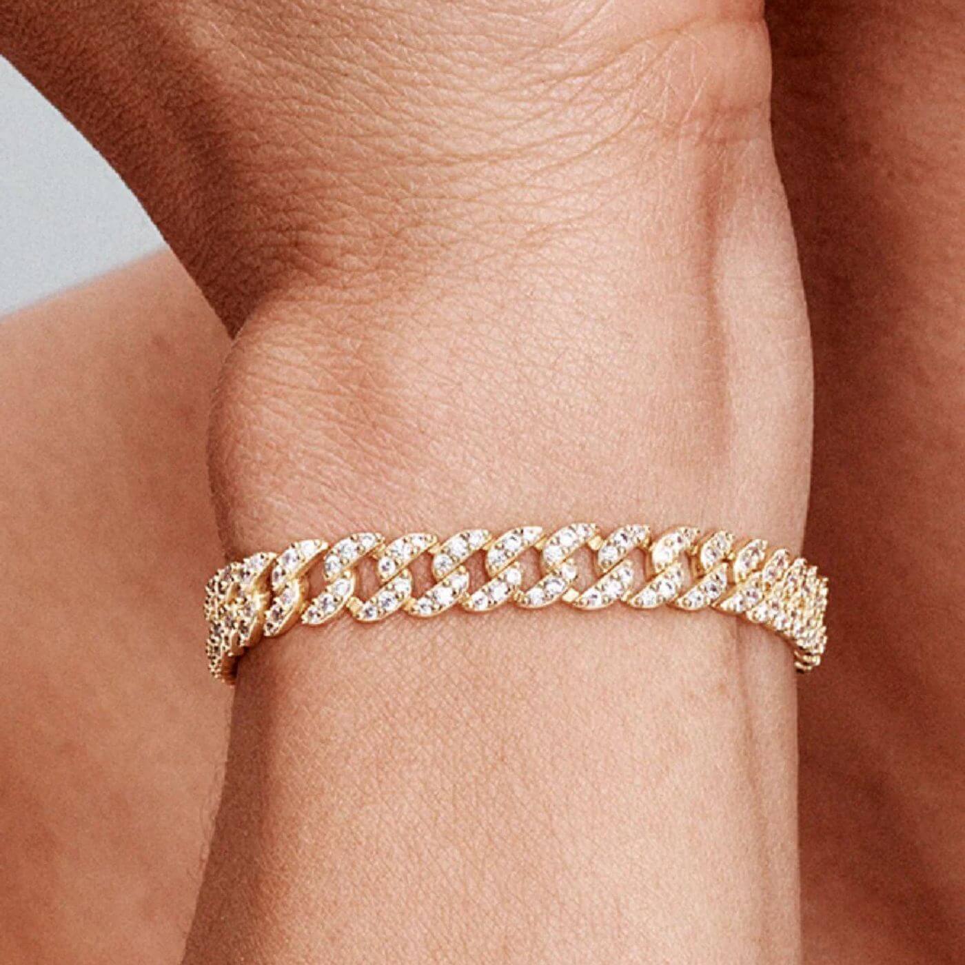 Exquisite Zirconia Link Chain Bracelet