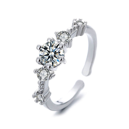 Exquisite Zirconia Multi-Stone Adjustable Open Ring