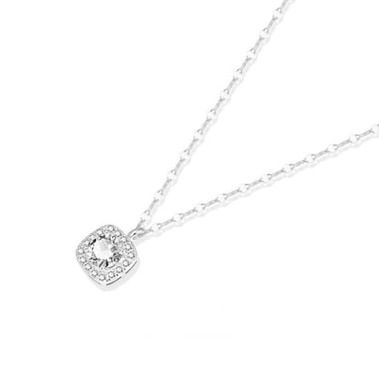 Exquisite Zirconia Square Necklace