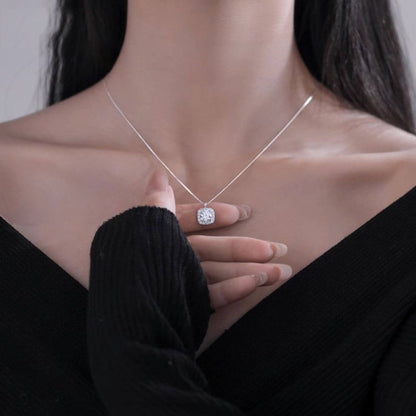 Exquisite Zirconia Square Necklace