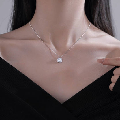 Exquisite Zirconia Square Necklace