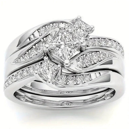 Exquisite Diamond-Inspired Bridal Ring Set
