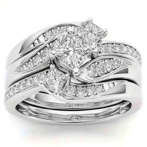 Exquisite Diamond-Inspired Bridal Ring Set