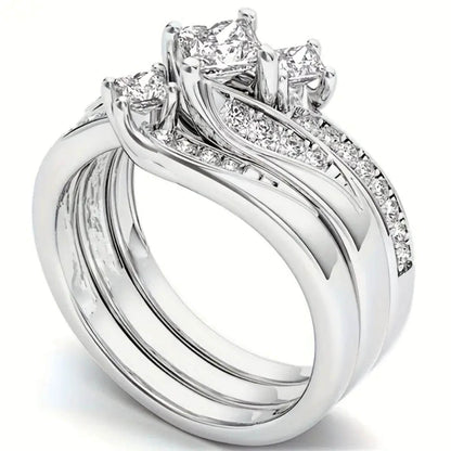 Exquisite Diamond-Inspired Bridal Ring Set