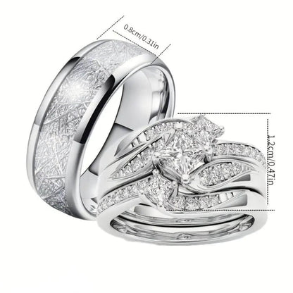 Exquisite Diamond-Inspired Bridal Ring Set