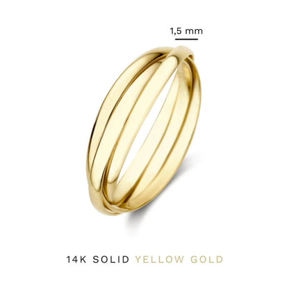 Gold Classic Interlocking Band Ring