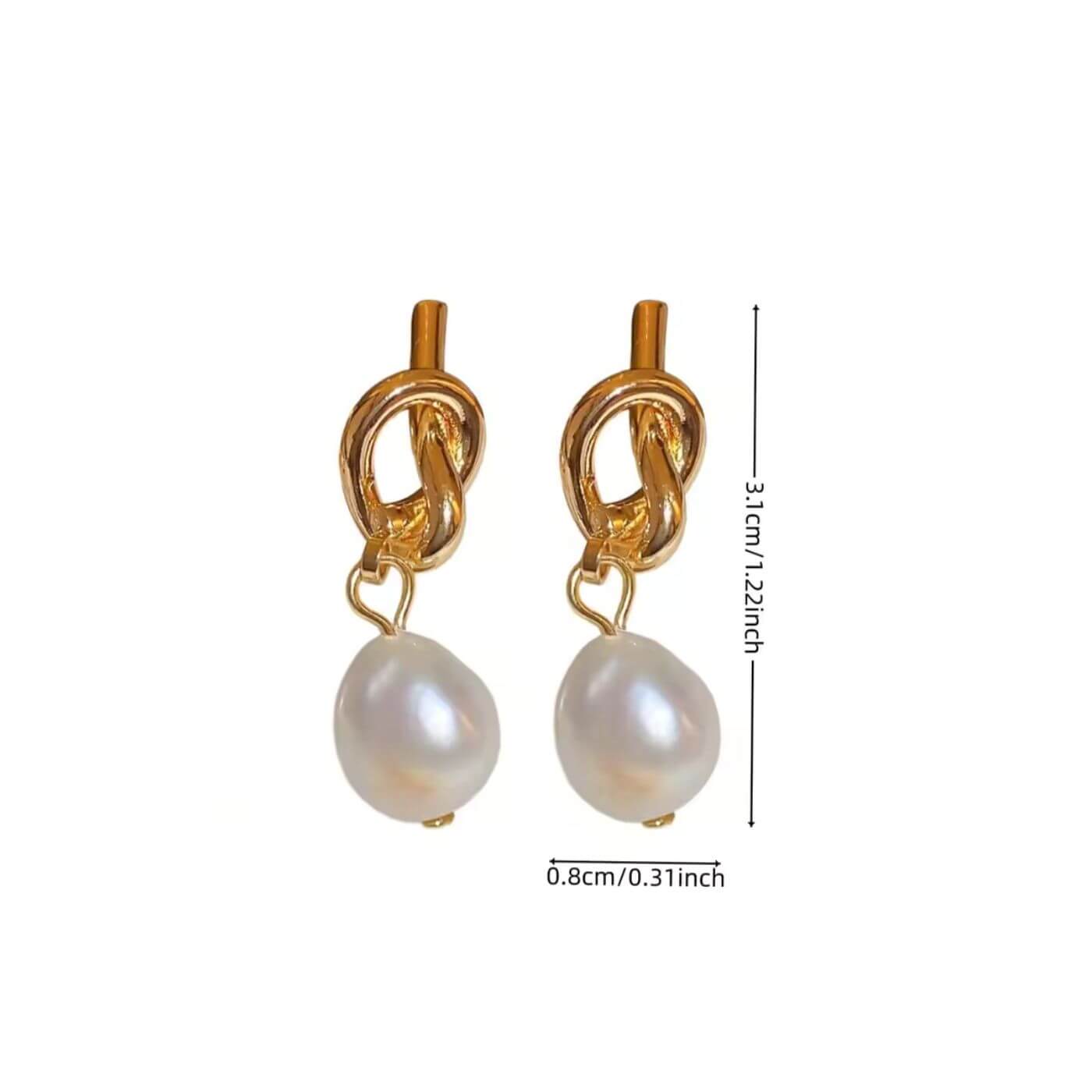 Gold Elegant Pearl Dangling Earrings