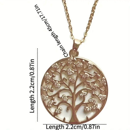 Gold Elegant Tree of Life Pendant Necklace
