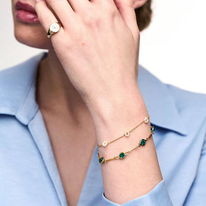 Gold Emerald Accent Bracelet