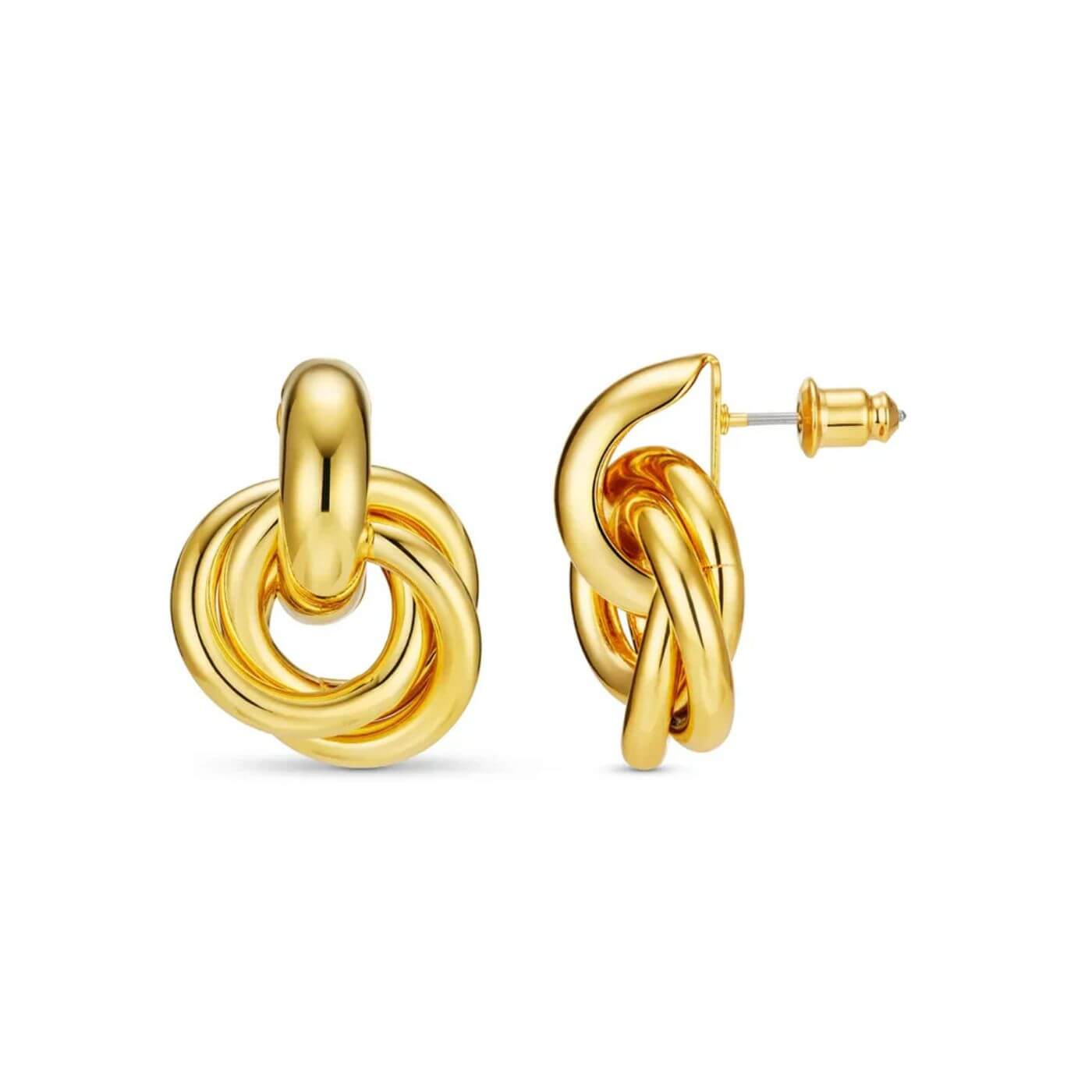 Gold Interlock Hoop Earrings
