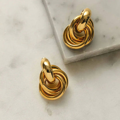 Gold Interlock Hoop Earrings