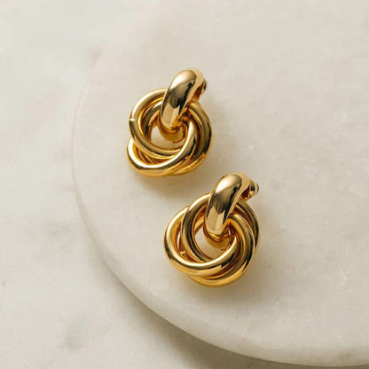 Gold Interlock Hoop Earrings