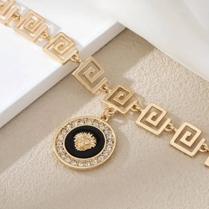 Gold Luxury Medallion Pendant Bracelet
