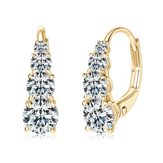 Gold Luxury Zirconia Dangling Earrings