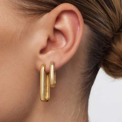 Gold Sleek Hoop Earrings