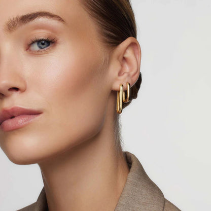 Gold Sleek Hoop Earrings