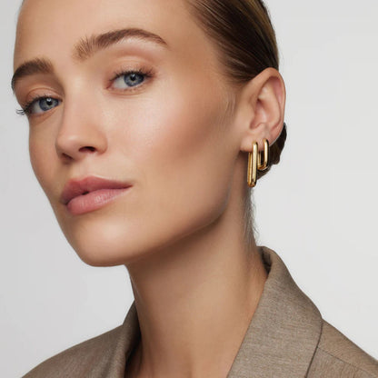 Gold Sleek Hoop Earrings