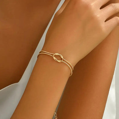 Gold Twisted Knot Chain Bracelet
