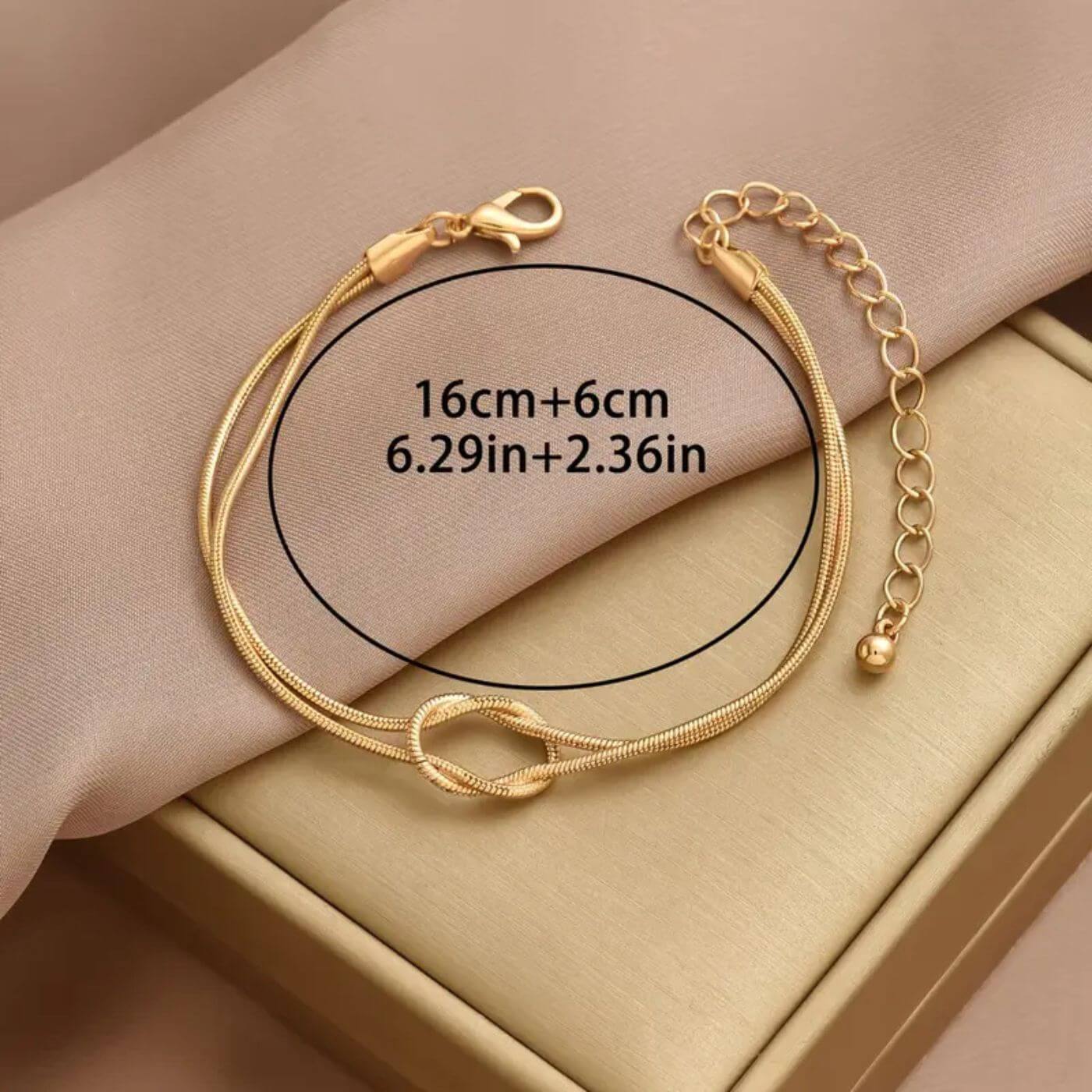 Gold Twisted Knot Chain Bracelet