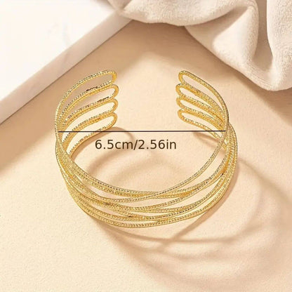Gold Twisted Wave Cuff Bracelet