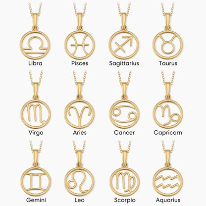 Gold Zodiac Pendant Necklace