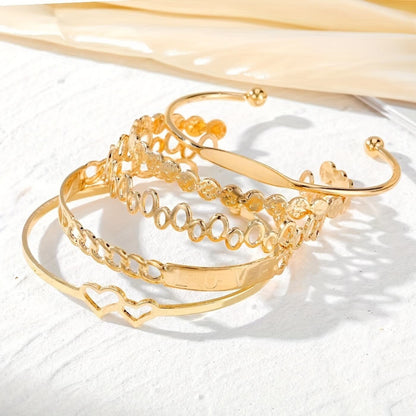 Golden Aurora Love Cuff Bracelet Set