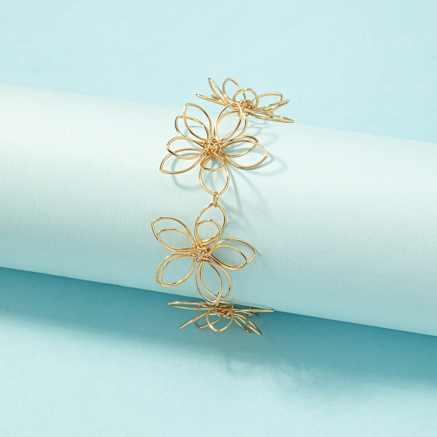 Golden Bloom Floral Bracelet