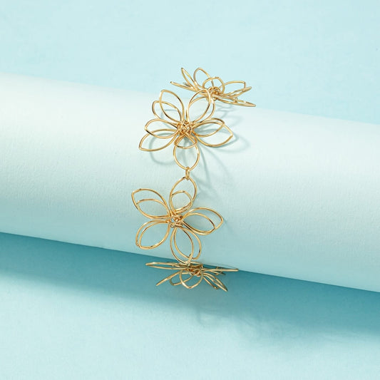 Golden Bloom Floral Bracelet