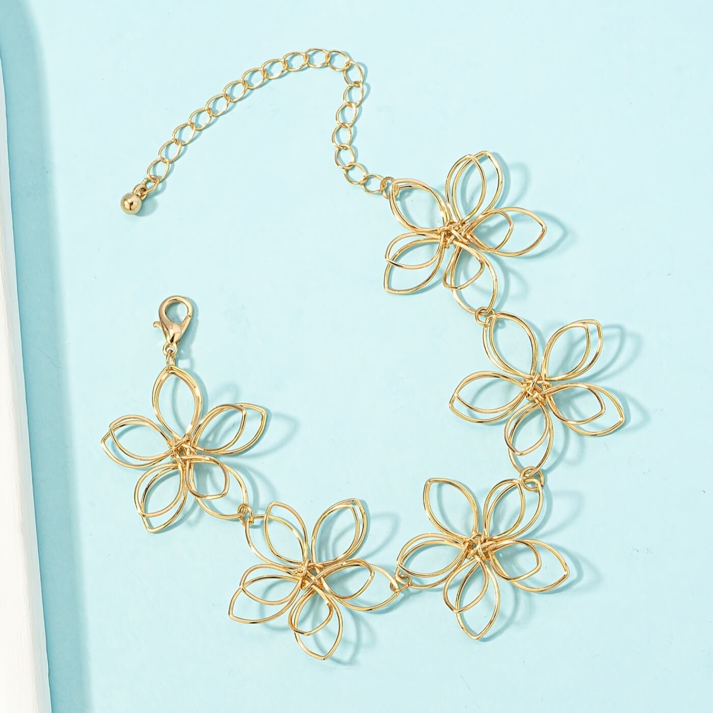 Golden Bloom Floral Bracelet