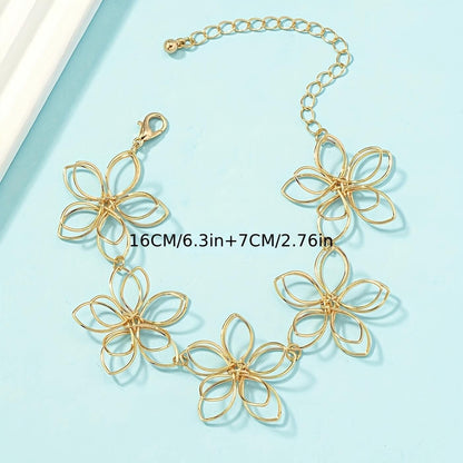 Golden Bloom Floral Bracelet