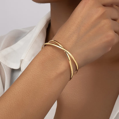 Golden Twist Bangle Bracelet